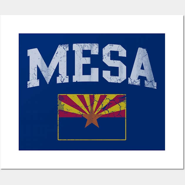 Retro Mesa Arizona Flag Home Love Wall Art by E